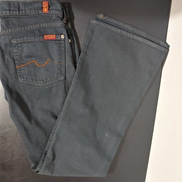 7 for all mankind size 28 Women's Bootcut midrise Jean Dark Wash Graphite - Picture 5 of 6